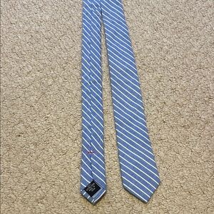 Tommy Hilfiger Blue and White Diagonal Stripe Tie
